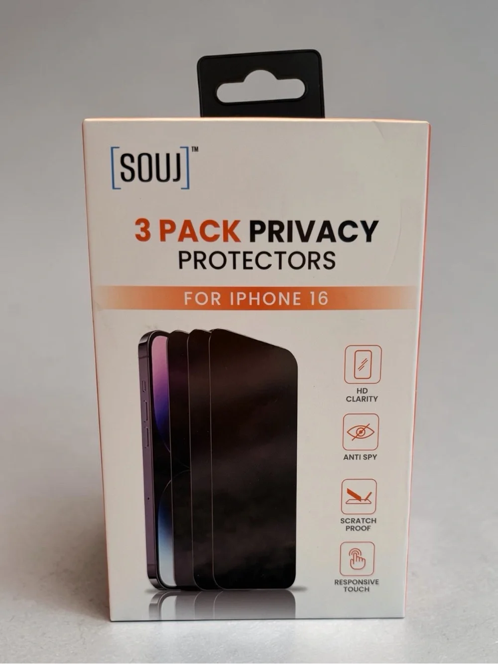 3-Pack Privacy Screen Protectors for iPhone 16 - New In Box